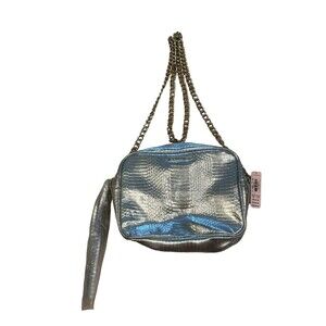 NWT Victoria's Secret Women's Crossbody Purse Small Chain Strap Silver/Gold a13